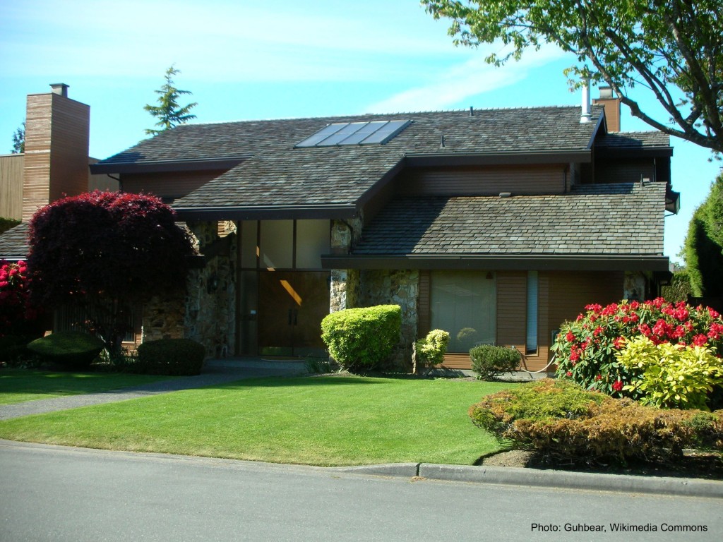 Landscaping in front of a suburban home