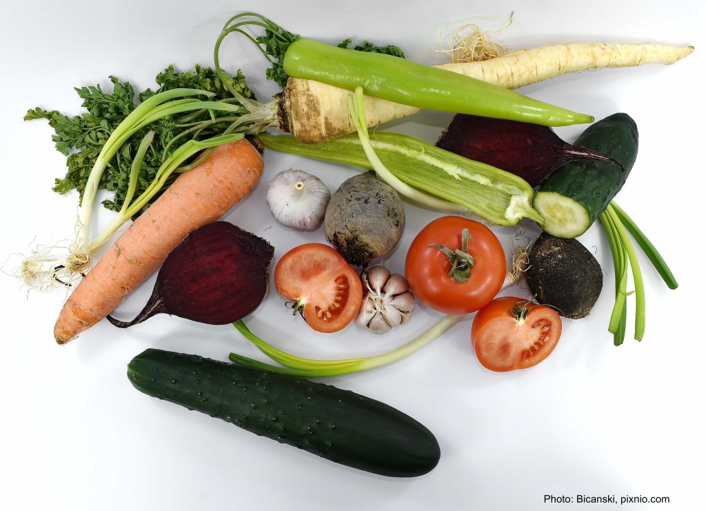 Several common vegetables