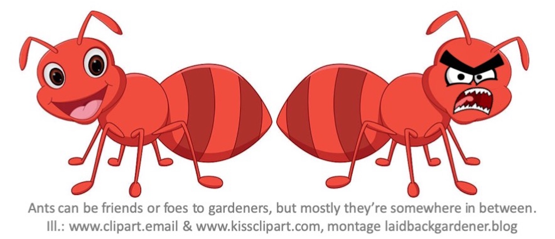 Illustration showing a good ant and a bad ant.